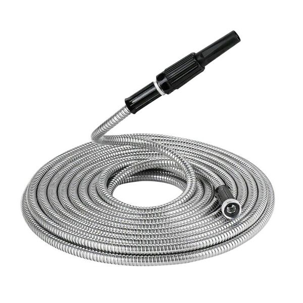 watering equipments 25ft stainless steel lightweight garden hose heavy duty metal water pipe spray nozzle home silver
watering equipments 25ft stainless steel lightweight garden hose heavy duty metal water pipe spray nozzle home silver