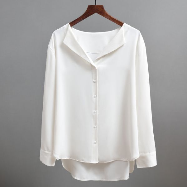 female shirts outwear autumn casual solid women blouse chiffon office lady v-neck button loose clothing 696a 210420, White
female shirts outwear autumn casual solid women blouse chiffon office lady v-neck button loose clothing 696a 210420, White