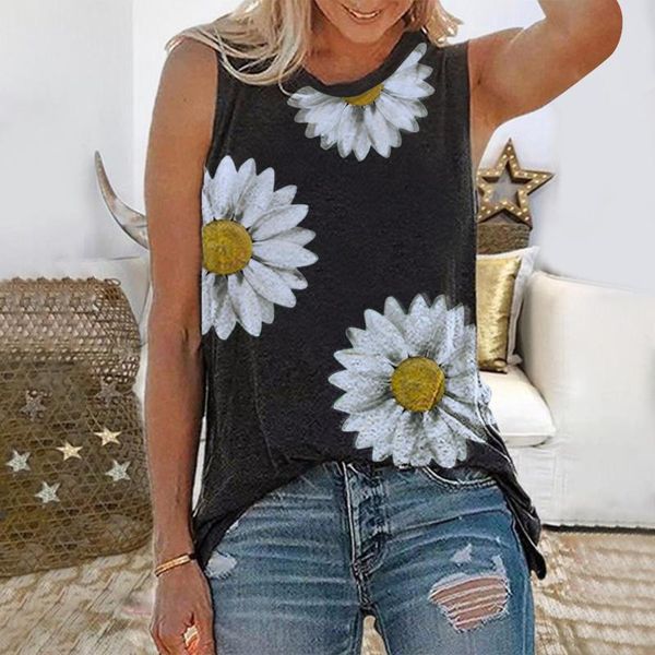 harajuku t shirt women summer o-neck daisy print sleeveless tank t-shirts graphic camisetas de mujer ropa women's t-shirt, White
harajuku t shirt women summer o-neck daisy print sleeveless tank t-shirts graphic camisetas de mujer ropa women's t-shirt, White