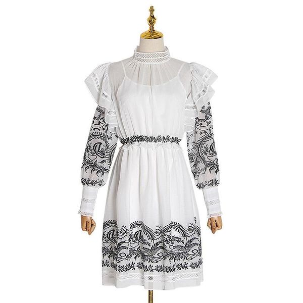 casual dresses big-name summer ladies mesh embroidery hollow ruffled elegant dress 2021 women's clothing fashion party pleated skirt bi, Black;gray
casual dresses big-name summer ladies mesh embroidery hollow ruffled elegant dress 2021 women's clothing fashion party pleated skirt bi, Black;gray