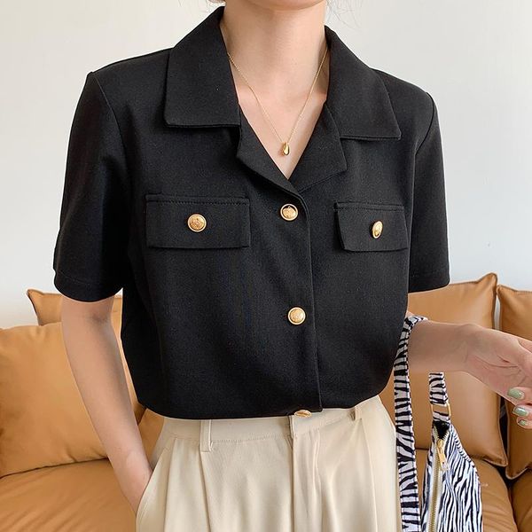 women's polos real s: 2021 summer fragrance style light luxury short sleeve french retro temperament design sense niche top, White
women's polos real s: 2021 summer fragrance style light luxury short sleeve french retro temperament design sense niche top, White