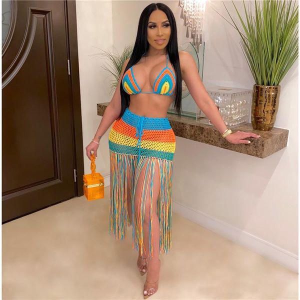 striped hand-knitted crochet woven women swimwear bikini cover ups 2021 halter lace-up bra high waist tassels skirts women's, White;black
striped hand-knitted crochet woven women swimwear bikini cover ups 2021 halter lace-up bra high waist tassels skirts women's, White;black