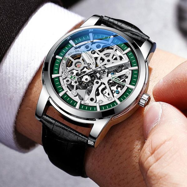 wristwatches chenxi men watches automatic mechanical watch waterproof business leather male clock tourbillon wristwatch, Slivery;brown 
wristwatches chenxi men watches automatic mechanical watch waterproof business leather male clock tourbillon wristwatch, Slivery;brown