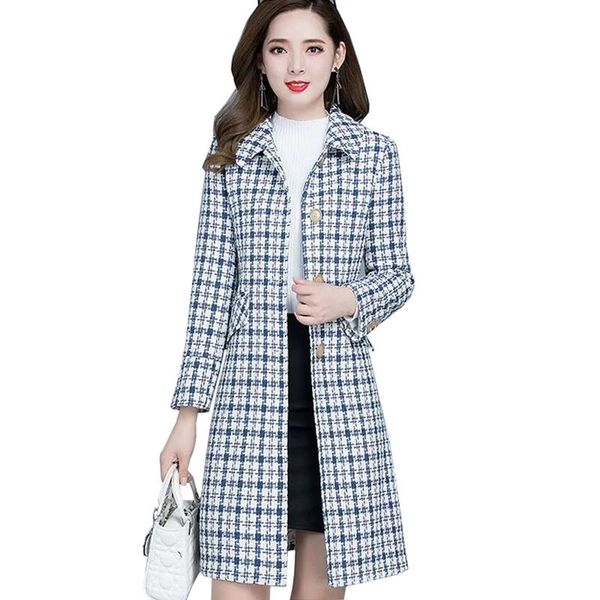 women's wool & blends plaid woolen coat women autumn winter jackets slim large size single-breasted mid long outerwear female jacket co, Black
women's wool & blends plaid woolen coat women autumn winter jackets slim large size single-breasted mid long outerwear female jacket co, Black