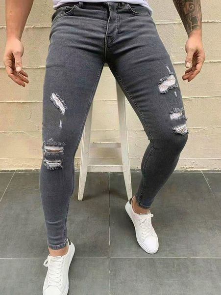 men ripped washed skinny jeans n36v#, Blue
men ripped washed skinny jeans n36v#, Blue