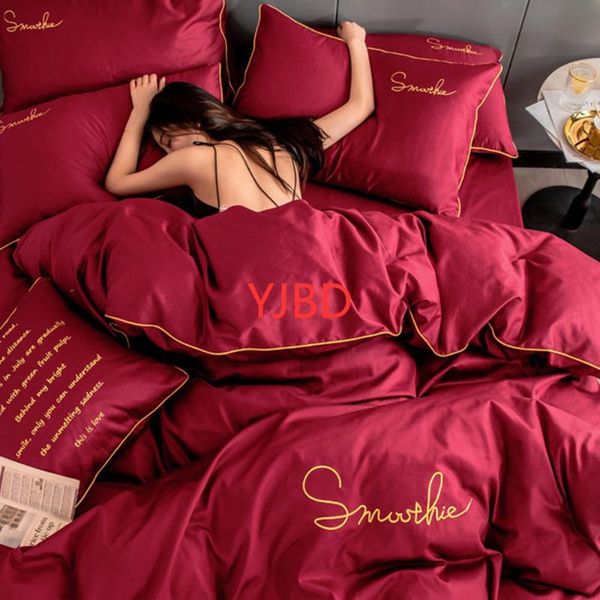 bedding sets yjbd pure cotton satin embroidery four-piece color simple style sheet plain quilt cover 1.8m
bedding sets yjbd pure cotton satin embroidery four-piece color simple style sheet plain quilt cover 1.8m
