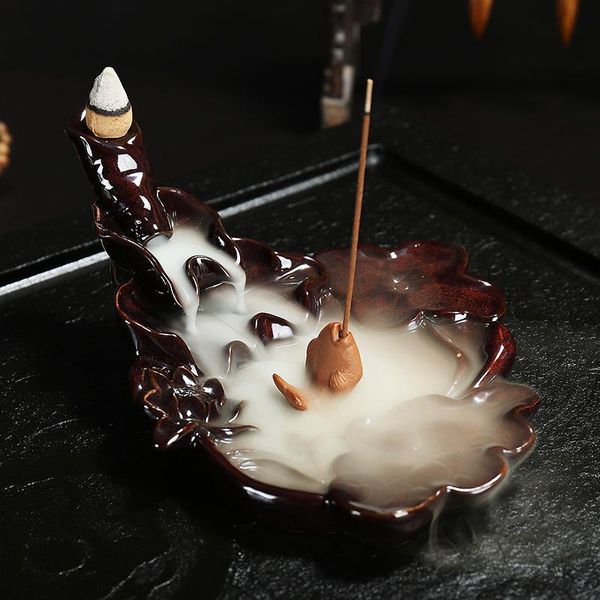 fragrance lamps lotus flower ceramic backflow incense burner carp smoke waterfall stick holder mountain river handicraft
fragrance lamps lotus flower ceramic backflow incense burner carp smoke waterfall stick holder mountain river handicraft