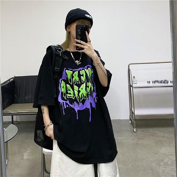 women's t-shirt 2021 summer harajuku style graffiti letter black loose round-neck short sleeve graphic t shirt girl hipster, White
women's t-shirt 2021 summer harajuku style graffiti letter black loose round-neck short sleeve graphic t shirt girl hipster, White