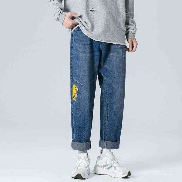 men's jeans 2021 spring / summer men's fashion brand straight jeans cool men loose print youth basic, Blue
men's jeans 2021 spring / summer men's fashion brand straight jeans cool men loose print youth basic, Blue