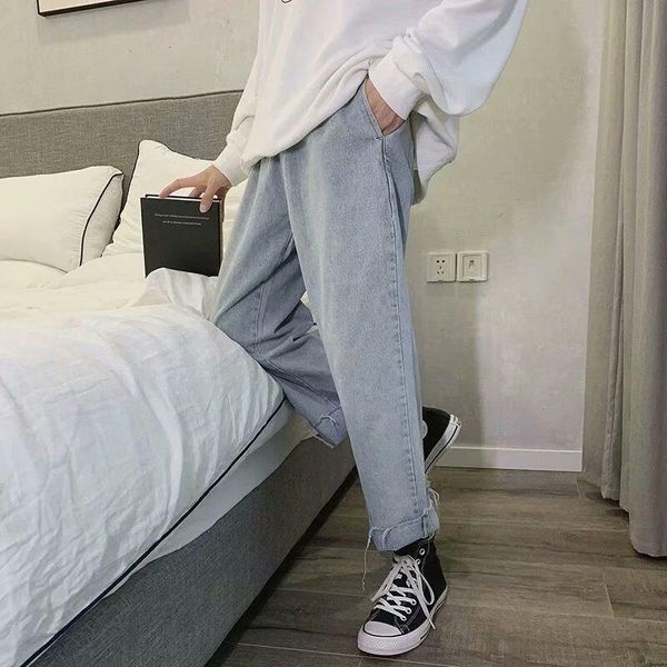 wholesale 2021 fashion casual hip hop teenagers wide leg jeans men's loose teen straight father trendy harem long pants, Blue
wholesale 2021 fashion casual hip hop teenagers wide leg jeans men's loose teen straight father trendy harem long pants, Blue
