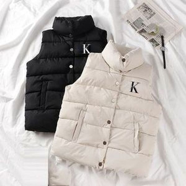 women's vests 2022 puffer jacket cotton vest female stand-up collar short korean letter printing autumn and winter down cottons jacketa, Black;white
women's vests 2022 puffer jacket cotton vest female stand-up collar short korean letter printing autumn and winter down cottons jacketa, Black;white