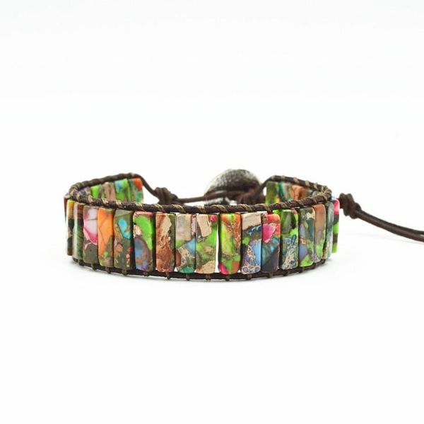 tennis vintage tube shape natural stone single leather wrap bracelet emperor beaded cuff women boho, Golden;silver
tennis vintage tube shape natural stone single leather wrap bracelet emperor beaded cuff women boho, Golden;silver