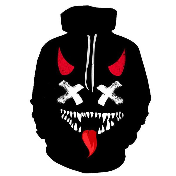 men's hoodies & sweatshirts and women's spring autumn smile devil print long-sleeved fashion casual customizable street hip-hop sp, Black
men's hoodies & sweatshirts and women's spring autumn smile devil print long-sleeved fashion casual customizable street hip-hop sp, Black