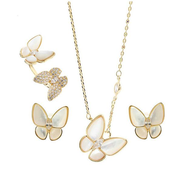 sinzry fashion creative zircon shell charm cute butterfly pendant earring ring women's jewelry sets, Silver
sinzry fashion creative zircon shell charm cute butterfly pendant earring ring women's jewelry sets, Silver