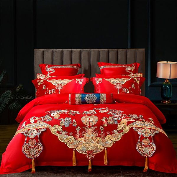 bedding sets luxury red egyptian cotton chinese traditional wedding set embroidery duvet cover bed sheet or bedspread pillowcases
bedding sets luxury red egyptian cotton chinese traditional wedding set embroidery duvet cover bed sheet or bedspread pillowcases
