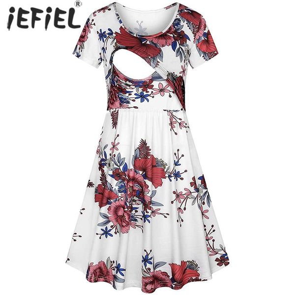 maternity feeding dress clothes pregnant women short sleeve floral breastfeeding pregnancy summer flower nursing dresses, White
maternity feeding dress clothes pregnant women short sleeve floral breastfeeding pregnancy summer flower nursing dresses, White
