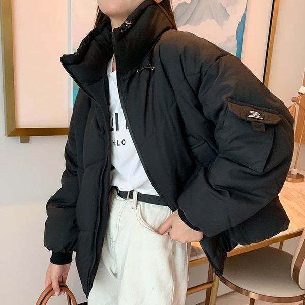 women's down & parkas jacket winter parka solid casual women fashion ol long sleeve zipper female korean cotton padded thick warm coat, Black
women's down & parkas jacket winter parka solid casual women fashion ol long sleeve zipper female korean cotton padded thick warm coat, Black