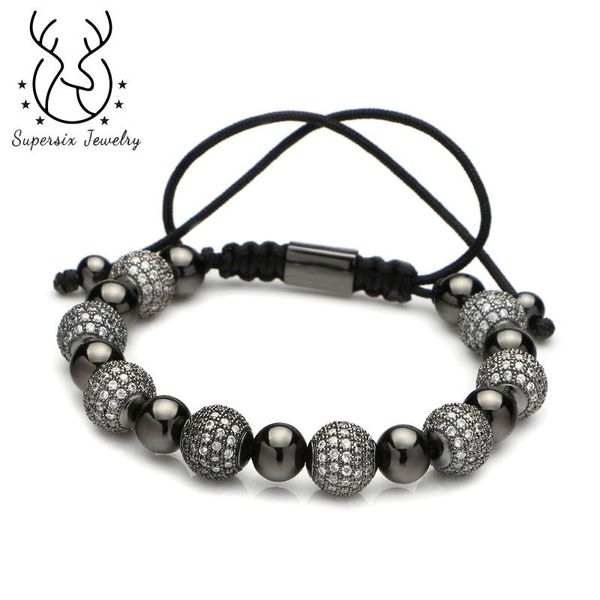 supersix hand-woven black micro pave zircon ball bracelet adjustable stainless steel round bead pulseira charm bracelets, Golden;silver
supersix hand-woven black micro pave zircon ball bracelet adjustable stainless steel round bead pulseira charm bracelets, Golden;silver