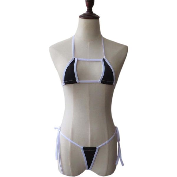 women's swimwear micro bikini set 2021 solid color hemming string lace up thong beach spa women swimsuit bikinis biquini swimm suit, White;black
women's swimwear micro bikini set 2021 solid color hemming string lace up thong beach spa women swimsuit bikinis biquini swimm suit, White;black