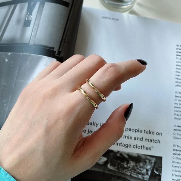 double layer rings 925 sterling silver punk jewelry charm bohemia minimalism birthday gift haut femme for women anillos cluster, Golden;silver
double layer rings 925 sterling silver punk jewelry charm bohemia minimalism birthday gift haut femme for women anillos cluster, Golden;silver