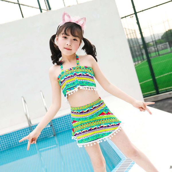 girls' swimsuit ethnic style split girls' middle school students' beach spring suit children's, Blue
girls' swimsuit ethnic style split girls' middle school students' beach spring suit children's, Blue
