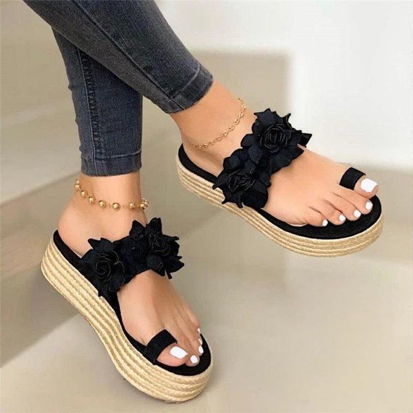 women summer sandals ladies open toe slip on flower platform thong shoes woman fashion comfort casual female sandalias, Black
women summer sandals ladies open toe slip on flower platform thong shoes woman fashion comfort casual female sandalias, Black
