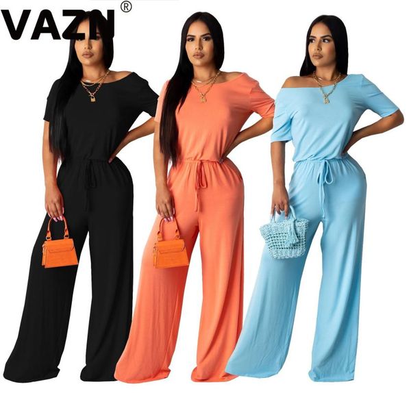 women's jumpsuits & rompers vazn cool 2021 summer lady 3 colors long straight solid jumpsuit short sleeve o-neck elastic waist daily, Black;white
women's jumpsuits & rompers vazn cool 2021 summer lady 3 colors long straight solid jumpsuit short sleeve o-neck elastic waist daily, Black;white