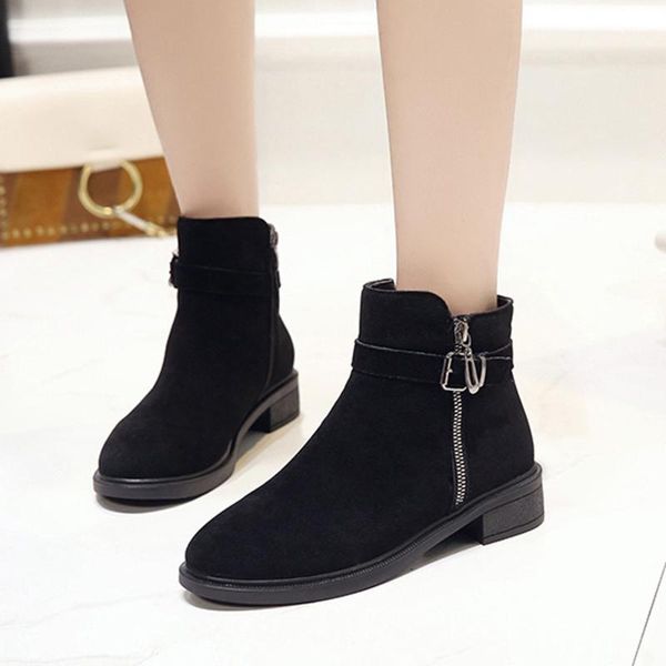 boots winter women low heels buckle strap ankle woman faux suede booties designer warm shoes botas mujer, Black
boots winter women low heels buckle strap ankle woman faux suede booties designer warm shoes botas mujer, Black