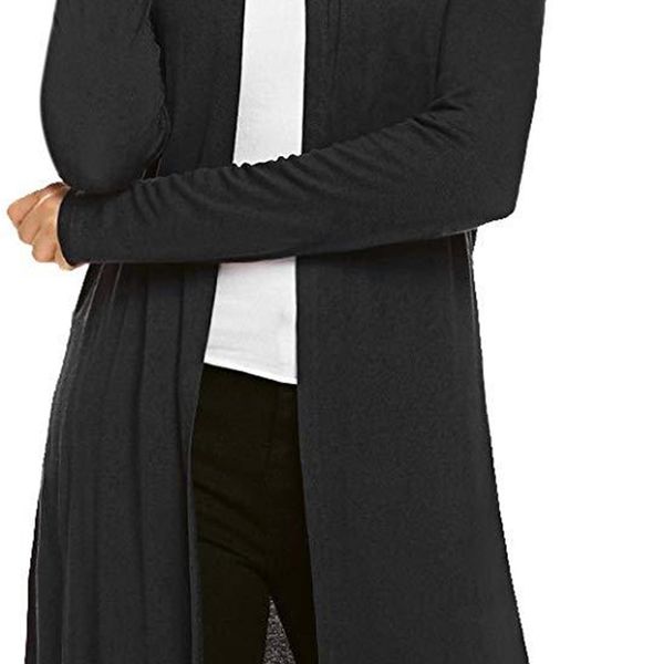 fashion sweater fine woolen women's 2021 long low hem super sleeve cardigan, White;black
fashion sweater fine woolen women's 2021 long low hem super sleeve cardigan, White;black
