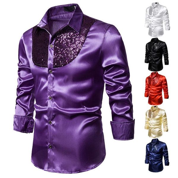 men's casual shirts men england style sequin formal shirt long sleeve wedding dress for soft comfortable shine business, White;black
men's casual shirts men england style sequin formal shirt long sleeve wedding dress for soft comfortable shine business, White;black