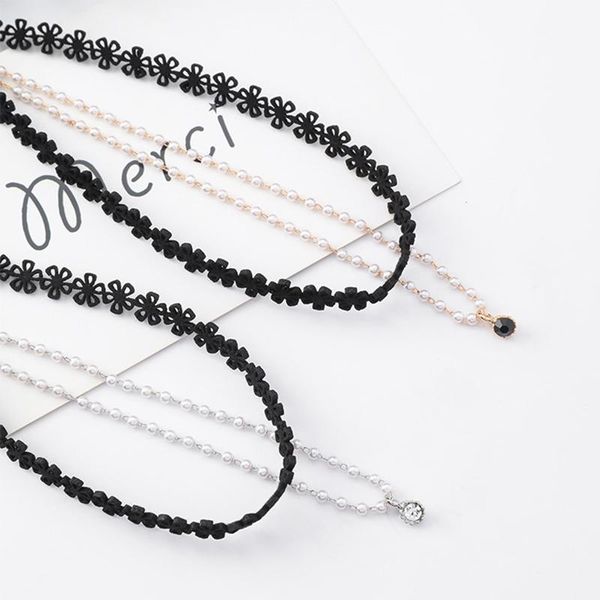 korean double layers hollow lace flower choker necklace sweet simulated pearl beaded zircon pendant necklaces for women jewelry chokers, Golden;silver
korean double layers hollow lace flower choker necklace sweet simulated pearl beaded zircon pendant necklaces for women jewelry chokers, Golden;silver