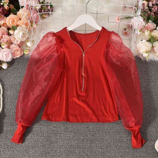women's blouses & shirts autumn korean v-neck exposed clavicle velvet stitching mesh long-sleeved shirt pleated high waist cropped wome, White
women's blouses & shirts autumn korean v-neck exposed clavicle velvet stitching mesh long-sleeved shirt pleated high waist cropped wome, White
