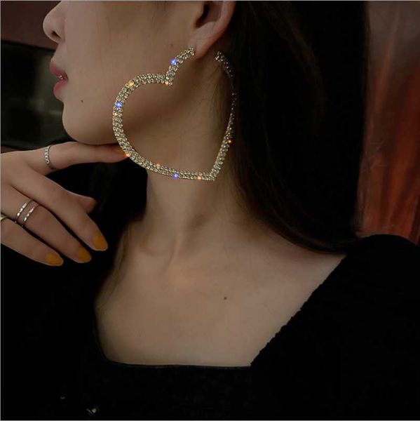 hoop & huggie 925 silver exaggeration full diamond love earring temperament simplicity personality net red trend female earrings, Golden;silver
hoop & huggie 925 silver exaggeration full diamond love earring temperament simplicity personality net red trend female earrings, Golden;silver