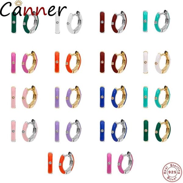 hoop & huggie canner 925 silver earrings colorful sterling s925 piercing stud ear ring with zircon dripping oil craft women pendientes, Golden;silver
hoop & huggie canner 925 silver earrings colorful sterling s925 piercing stud ear ring with zircon dripping oil craft women pendientes, Golden;silver