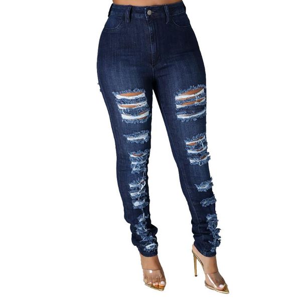 women's jeans high waist women pants long pencil bottoms female ripped hole trousers streetwear denim, Blue
women's jeans high waist women pants long pencil bottoms female ripped hole trousers streetwear denim, Blue