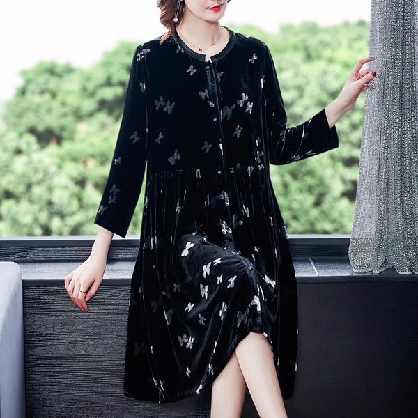 autumn winter casual 4xl plus size dress elegant vintage printed black gold velvet midi women bodycon party vestidos dresses, Black;gray
autumn winter casual 4xl plus size dress elegant vintage printed black gold velvet midi women bodycon party vestidos dresses, Black;gray