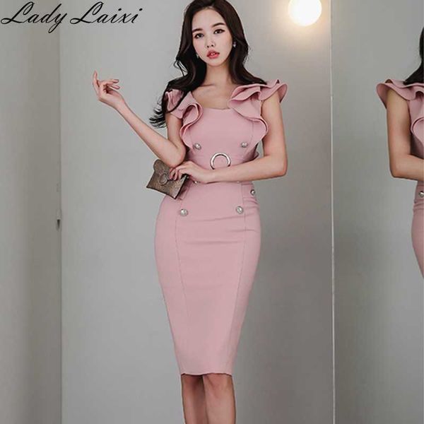 summer women's dress fashion bodycon pencil women ruffles sleeveless office ol work 210529, Black;gray
summer women's dress fashion bodycon pencil women ruffles sleeveless office ol work 210529, Black;gray