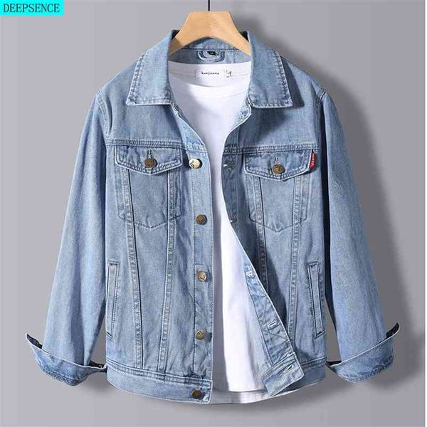 spring men's denim jacket male korean version of the trend handsome outer clothes student jacket men 210723, Black;brown
spring men's denim jacket male korean version of the trend handsome outer clothes student jacket men 210723, Black;brown