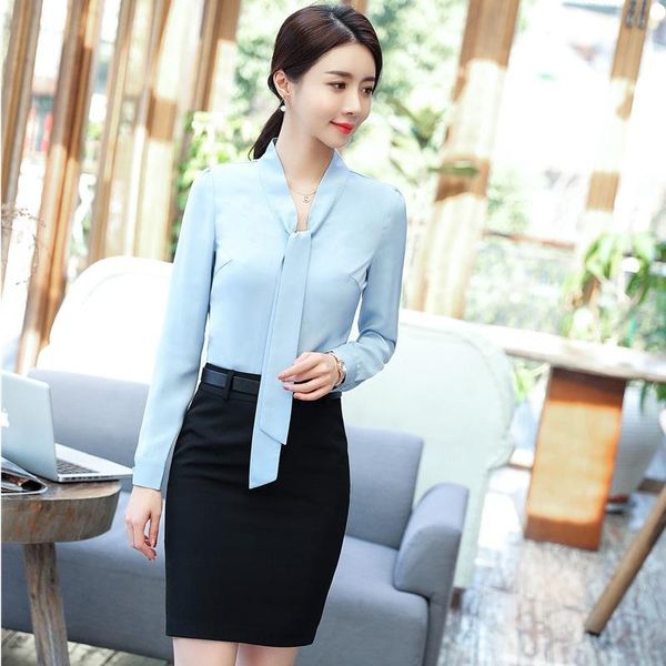 work dresses uniform styles spring fall forma 2 piece with skirts and for business women office wear blouses & shirts sets, White;black
work dresses uniform styles spring fall forma 2 piece with skirts and for business women office wear blouses & shirts sets, White;black