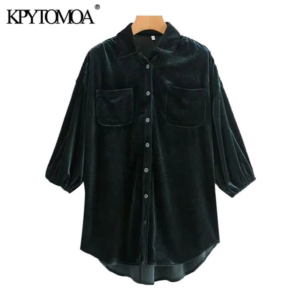 women fashion with pockets oversized velvet blouses vintage three quarter sleeve button-up female shirts chic 210416, White
women fashion with pockets oversized velvet blouses vintage three quarter sleeve button-up female shirts chic 210416, White