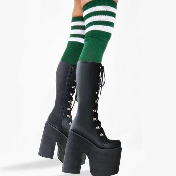 large sizes 43 thick platform 17cm extreme high heels fashion shoelaces shoes woman cool motorcycles boots female, Black
large sizes 43 thick platform 17cm extreme high heels fashion shoelaces shoes woman cool motorcycles boots female, Black