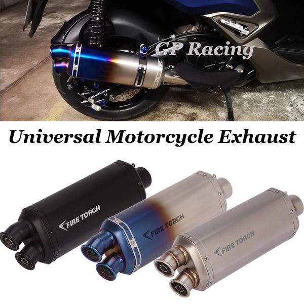 51mm universal motorcycle double hole exhaust escape moto motocross muffler for er6n gy6 scooter atv rc390 system
51mm universal motorcycle double hole exhaust escape moto motocross muffler for er6n gy6 scooter atv rc390 system