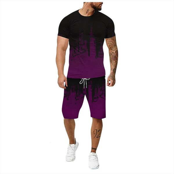 leisure t shirt short men tracksuit sets sleeve gradient print male tshirts piece outfit set summer casual tees clothing, Gray
leisure t shirt short men tracksuit sets sleeve gradient print male tshirts piece outfit set summer casual tees clothing, Gray