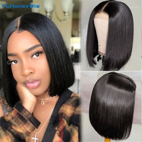 ylhoney lace closure short bob human hair wigs pre-plucked malaysia straight 150% density remy 8-14"1, Black;brown
ylhoney lace closure short bob human hair wigs pre-plucked malaysia straight 150% density remy 8-14"1, Black;brown