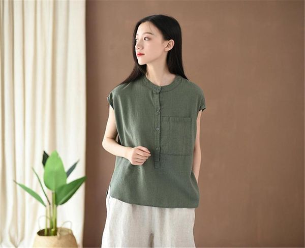 women's blouses & shirts shanghai story women cotton linen casual loose button-down shirt solid short sleeve basic blouse henley, White
women's blouses & shirts shanghai story women cotton linen casual loose button-down shirt solid short sleeve basic blouse henley, White