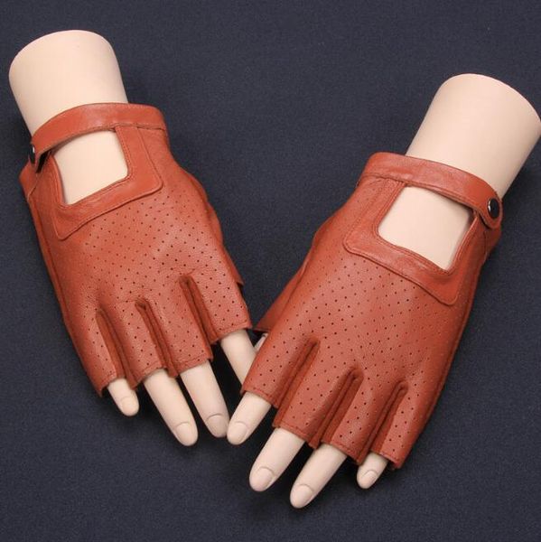 fingerless gloves men and women' genuine leather half finger glove dancing sports driving r080, Blue;gray
fingerless gloves men and women' genuine leather half finger glove dancing sports driving r080, Blue;gray