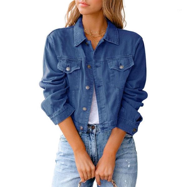 women's jackets autumn long sleeve short denim jacket women outerwear solid turn-down collar casual loose female coat streetwear, Black;brown
women's jackets autumn long sleeve short denim jacket women outerwear solid turn-down collar casual loose female coat streetwear, Black;brown