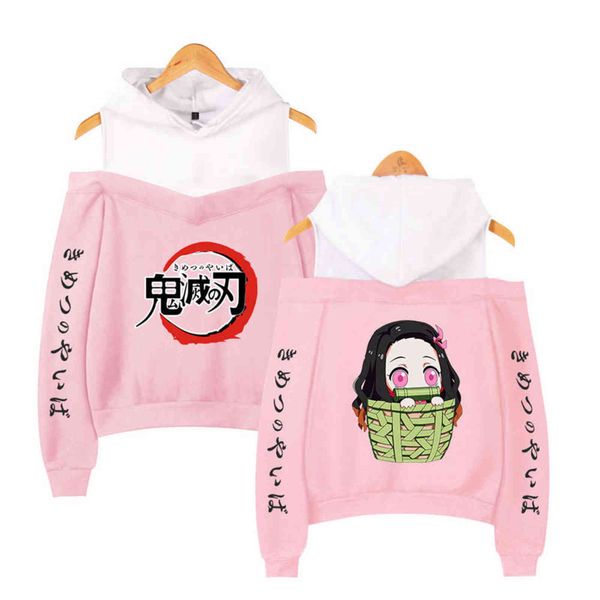 creative anime demon slayer kimetsu no yaiba hoodie girls women off shoulder sweatshirts nezuko kamado women's costumes clothes g1122, Black
creative anime demon slayer kimetsu no yaiba hoodie girls women off shoulder sweatshirts nezuko kamado women's costumes clothes g1122, Black