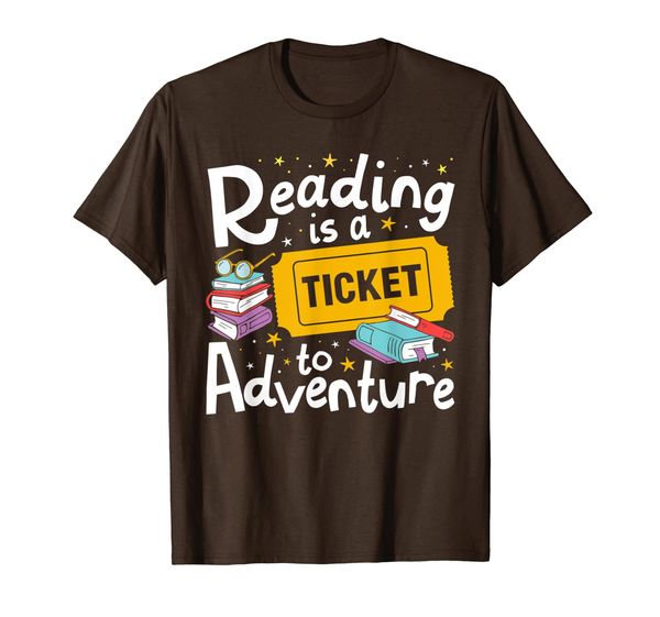 reading is a ticket to adventure read books bookworm nerdy t-shirt, White;black
reading is a ticket to adventure read books bookworm nerdy t-shirt, White;black