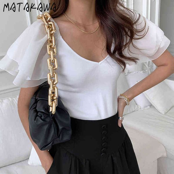 matakawa big v-neck t shirts slim solid woman tshirts flying sleeve t-shirt korea chic summer simple tshirts for women 210513, White
matakawa big v-neck t shirts slim solid woman tshirts flying sleeve t-shirt korea chic summer simple tshirts for women 210513, White